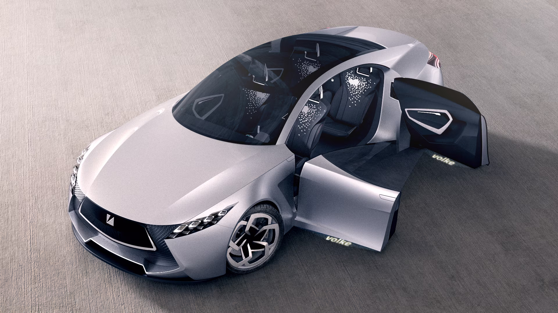 Zadní 3/4 shora – dálnice s hologramem